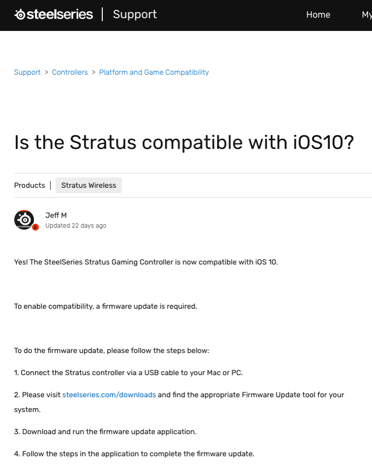 Is the Stratus compatible with iOS10 Support